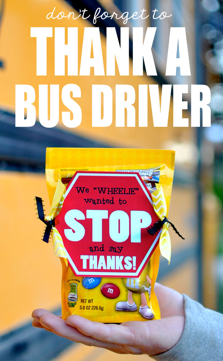 Bus Driver Christmas Gift Ideas
 "Stop and say THANKS" Bus Driver Gift Idea FREE PRINTABLE