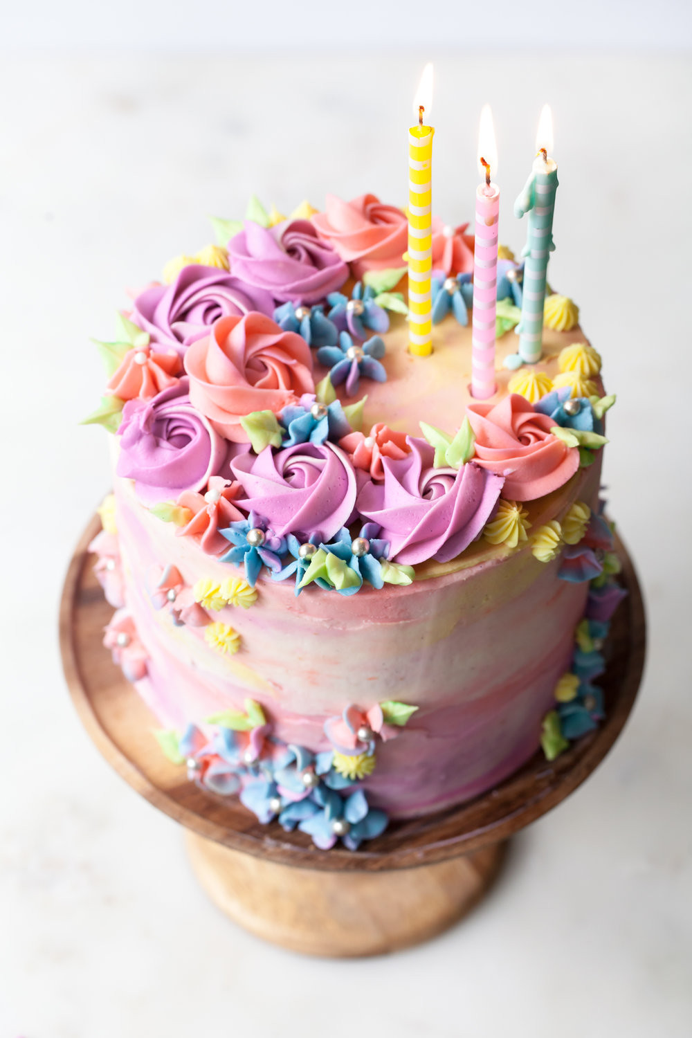 Buttercream Birthday Cakes
 Pastel Buttercream Sprinkle Birthday Cake — Style Sweet CA