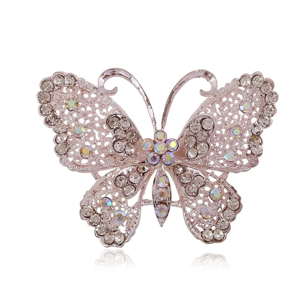 Butterfly Brooches
 eckOha Fashion AB Color Rhinestone Butterfly Brooch Pin