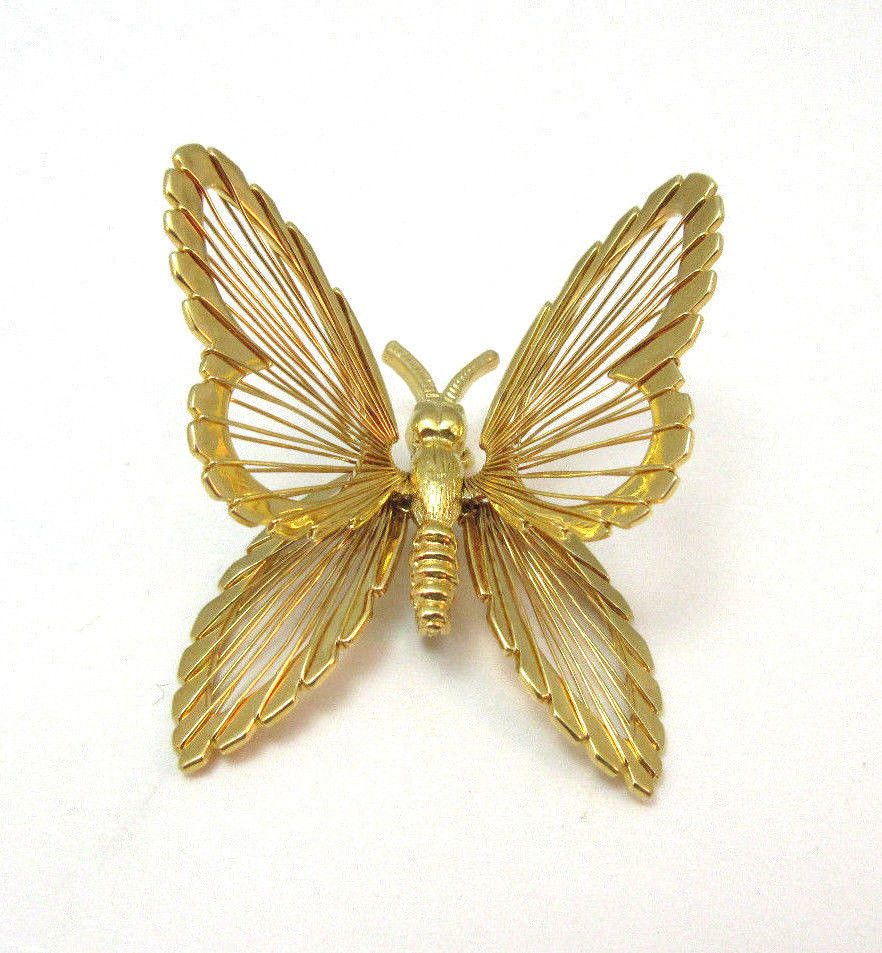 Butterfly Brooches
 VINTAGE GOLD TONE MONET BUTTERFLY PIN BROOCH
