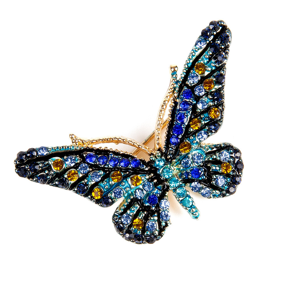 Butterfly Brooches
 Blue Rhinestones Butterfly Brooch small