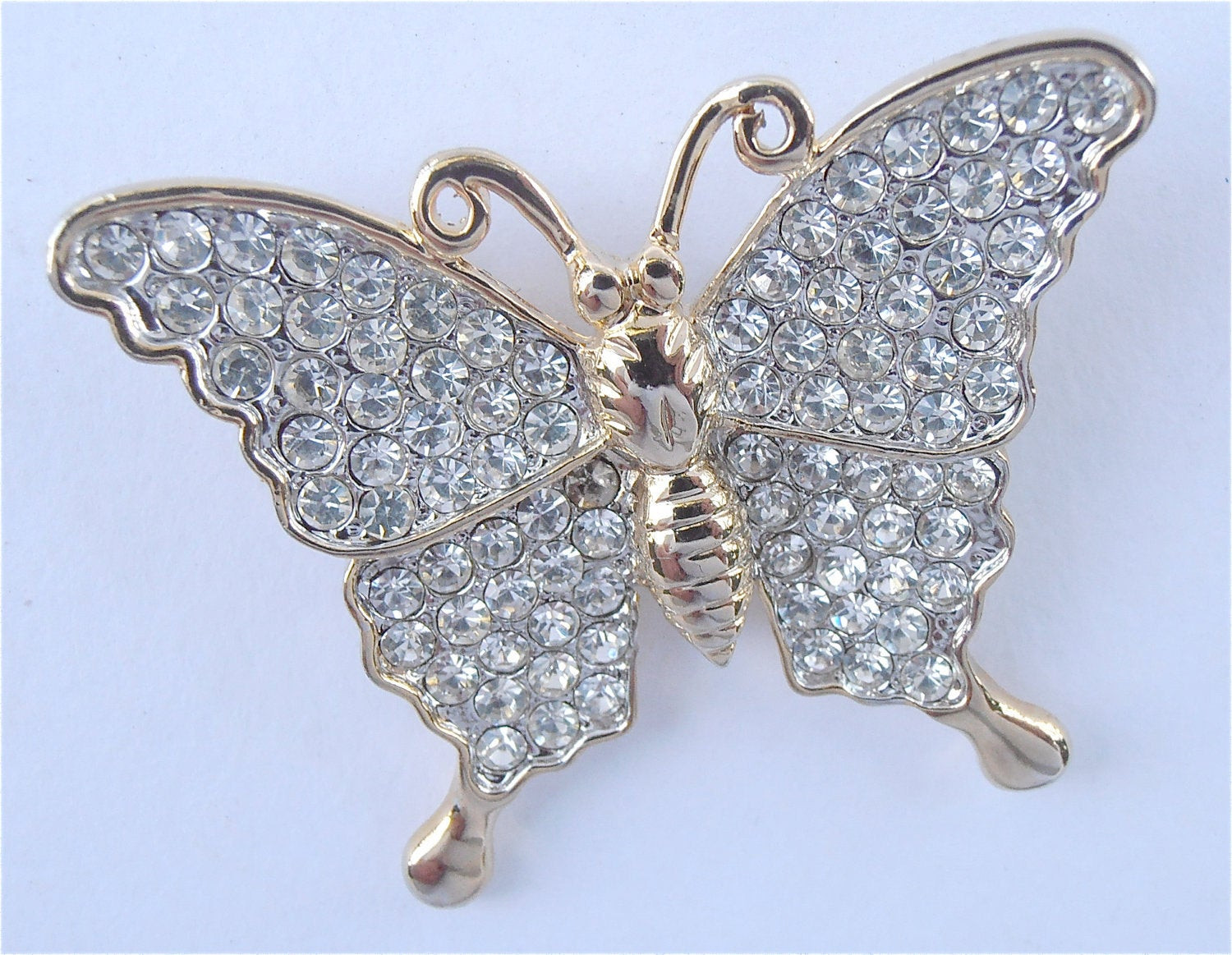Butterfly Brooches
 Vintage Butterfly Brooch Butterfly Rhinestone by