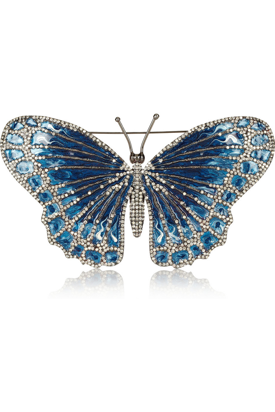 Butterfly Brooches
 Valentino Rhodiumplated Swarovski Crystal Butterfly Brooch