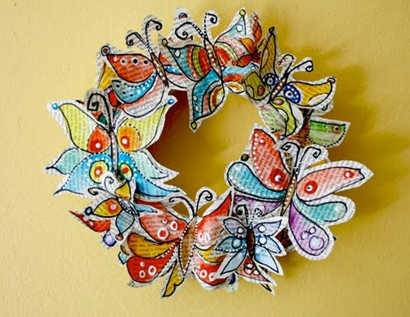 Butterfly Craft Ideas For Adults
 Recycled Butterfly Wreath