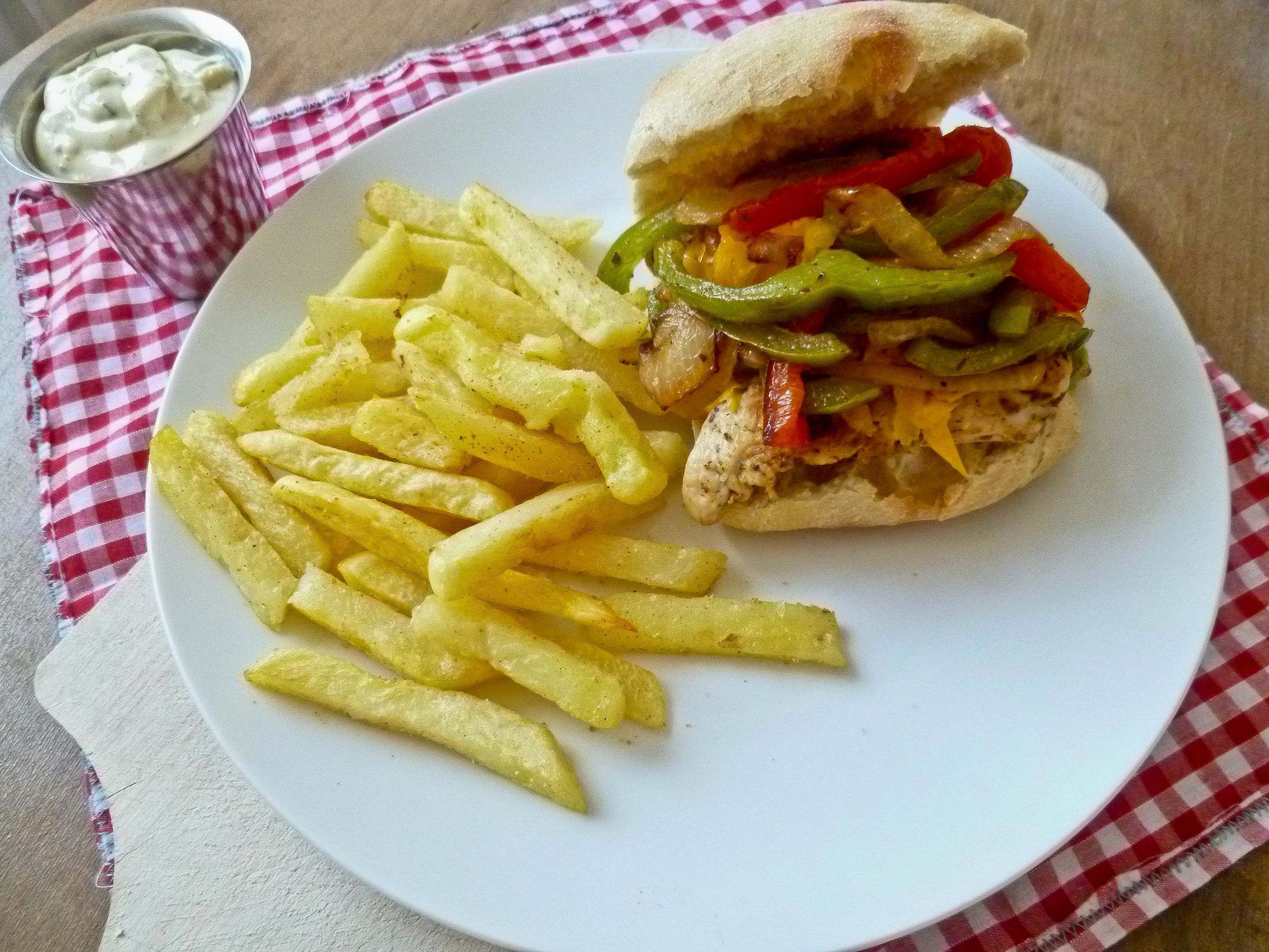 Cajun Chicken Sandwiches
 Cajun Chicken Sandwich with Peppers and Garlic Seasoned
