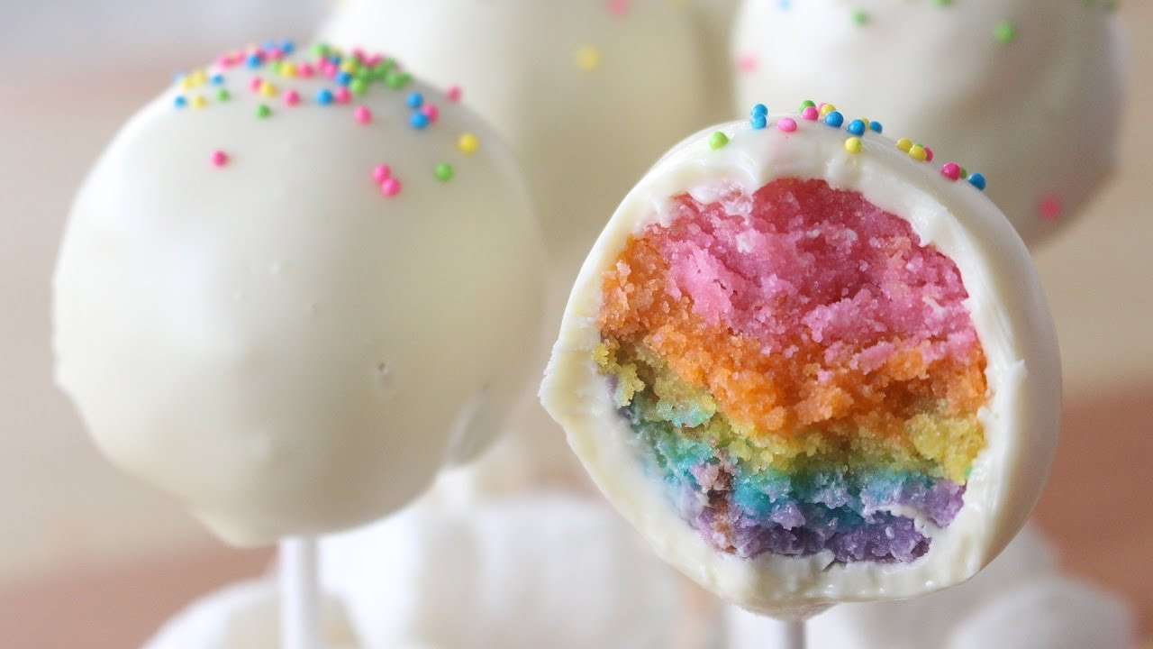 Cake Pop Recipes
 Surprise Rainbow Cake Pops