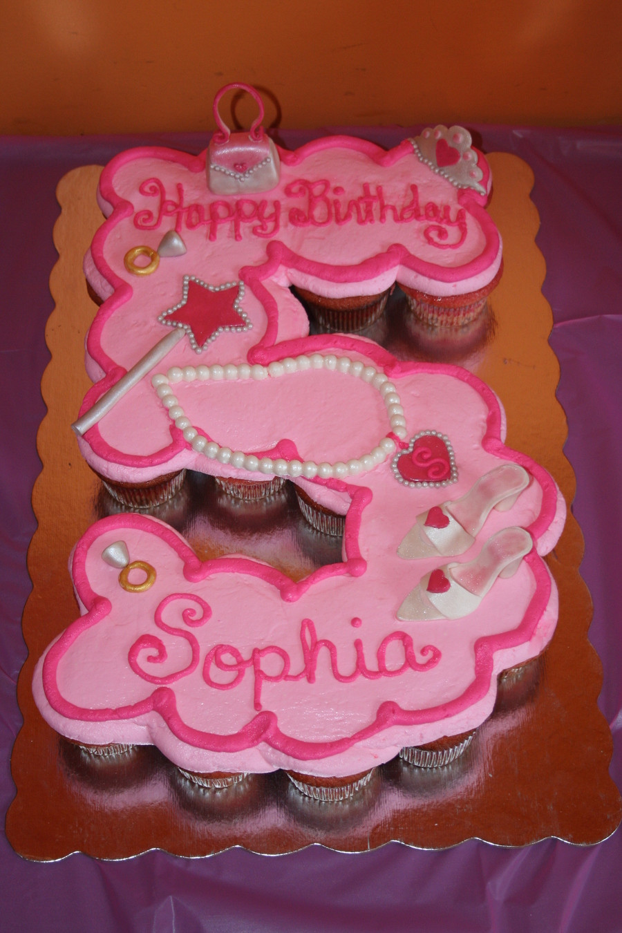 Cakes For Birthday
 Princess Fifth Birthday Cupcake Cake CakeCentral