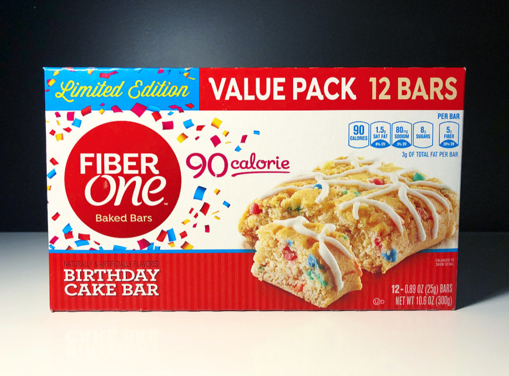Calories In Birthday Cake
 REVIEW Fiber e 90 Calorie Birthday Cake Bars Junk Banter