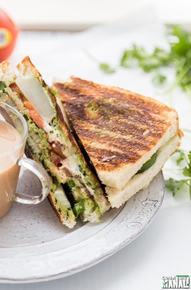 Calories In Grilled Cheese Sandwich On White Bread
 Bombay Veggie Grilled Cheese Sandwich Cook With Manali