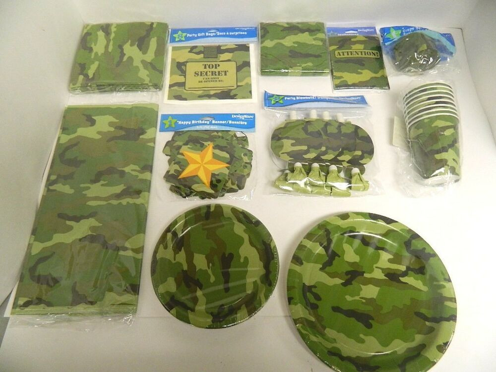 Camo Birthday Party Supplies
 ARMY CAMOUFLAGE PARTY SUPPLIES TABLECOVER CUPS PLATES