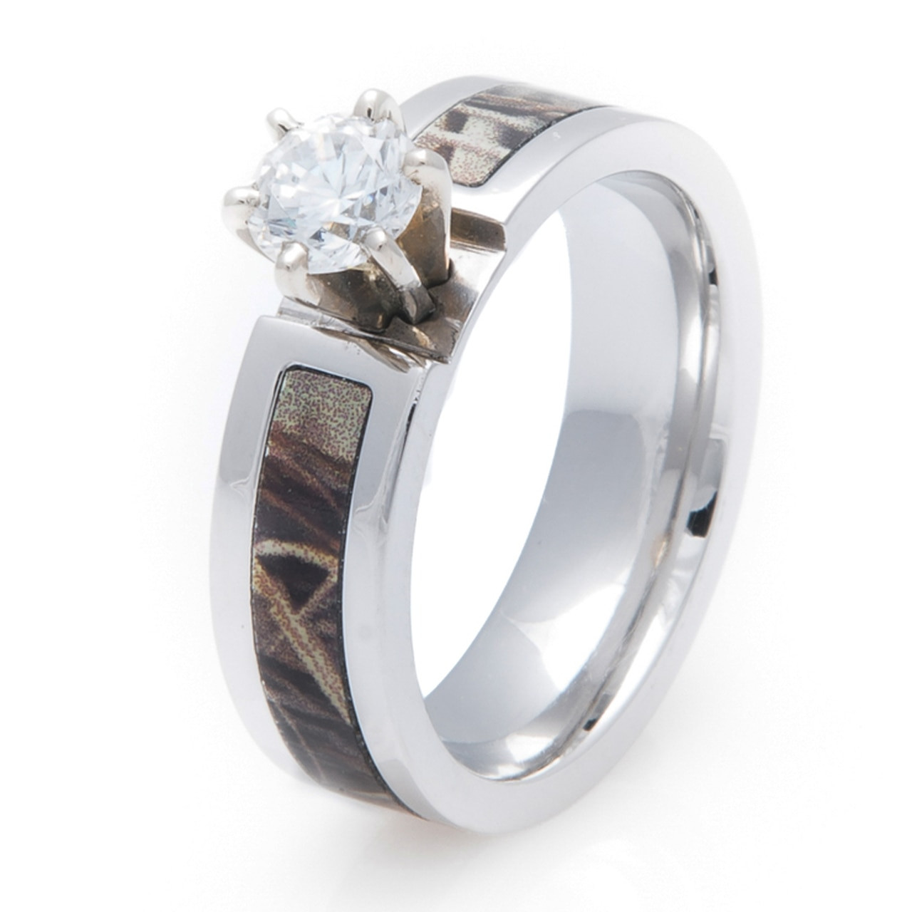 Camo Diamond Engagement Rings
 Women s Cobalt Camo Engagement Band Titanium Buzz