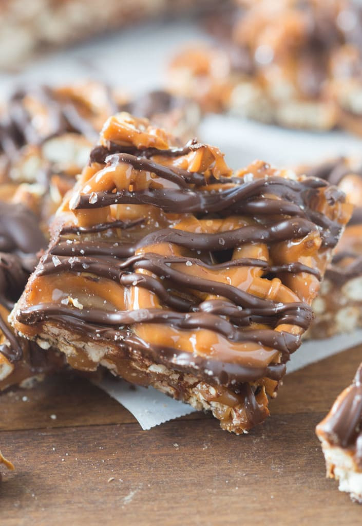 Candy Bar With Pretzels
 Salted Chocolate Caramel and Pretzel Bars Tastes Better