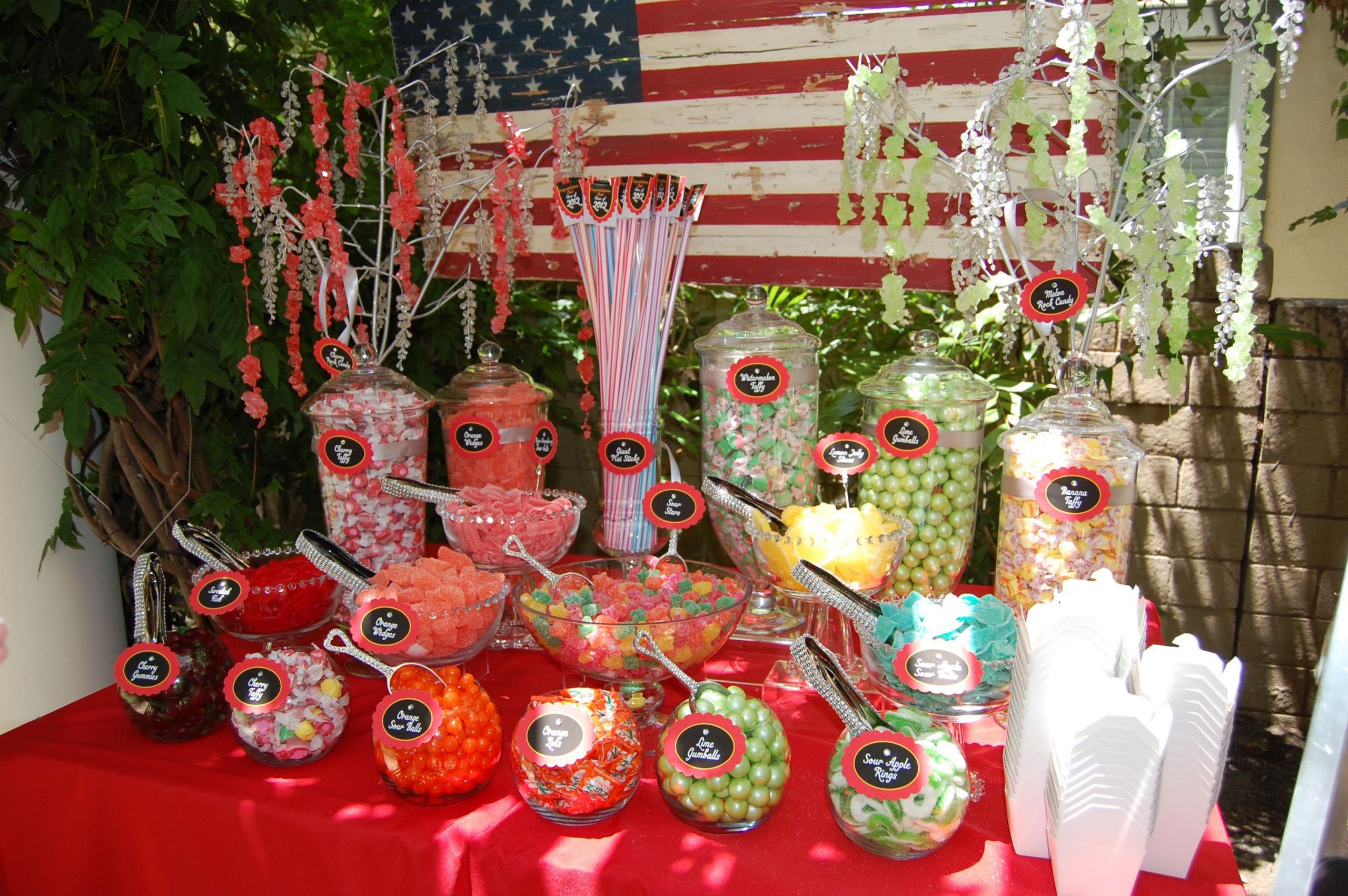 Candy Buffet Ideas For Graduation Party
 green yellow orange and red candy buffet for a high school