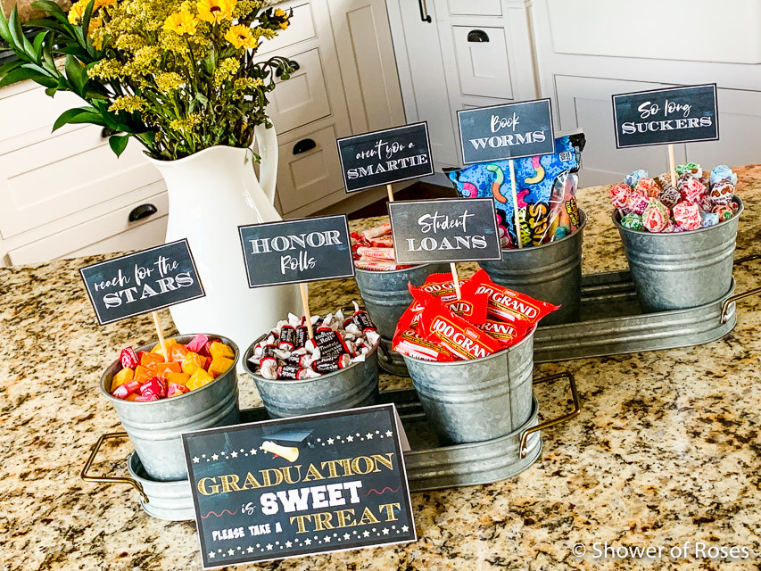Candy Buffet Ideas For Graduation Party
 Shower of Roses Graduation Party Candy Buffet Free