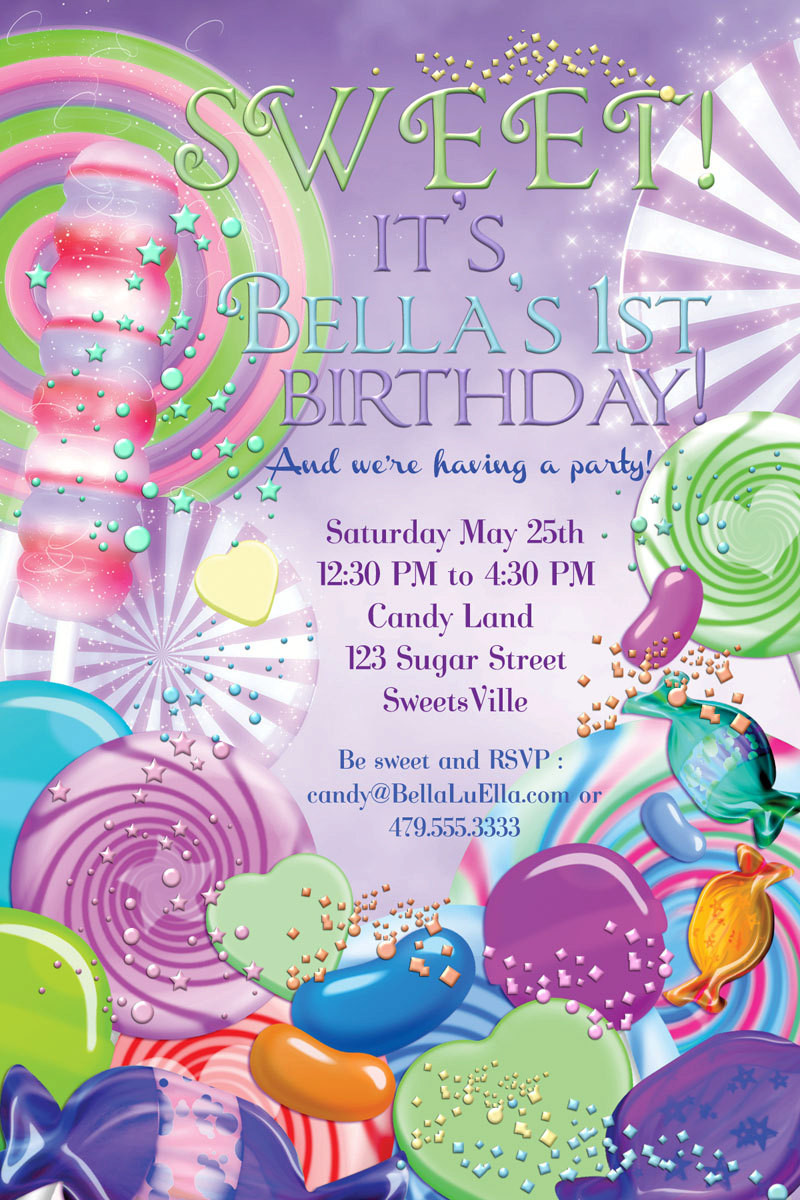 Candyland Birthday Party Invitations
 CandyLand Birthday Party Invitation Party Invitations Candy