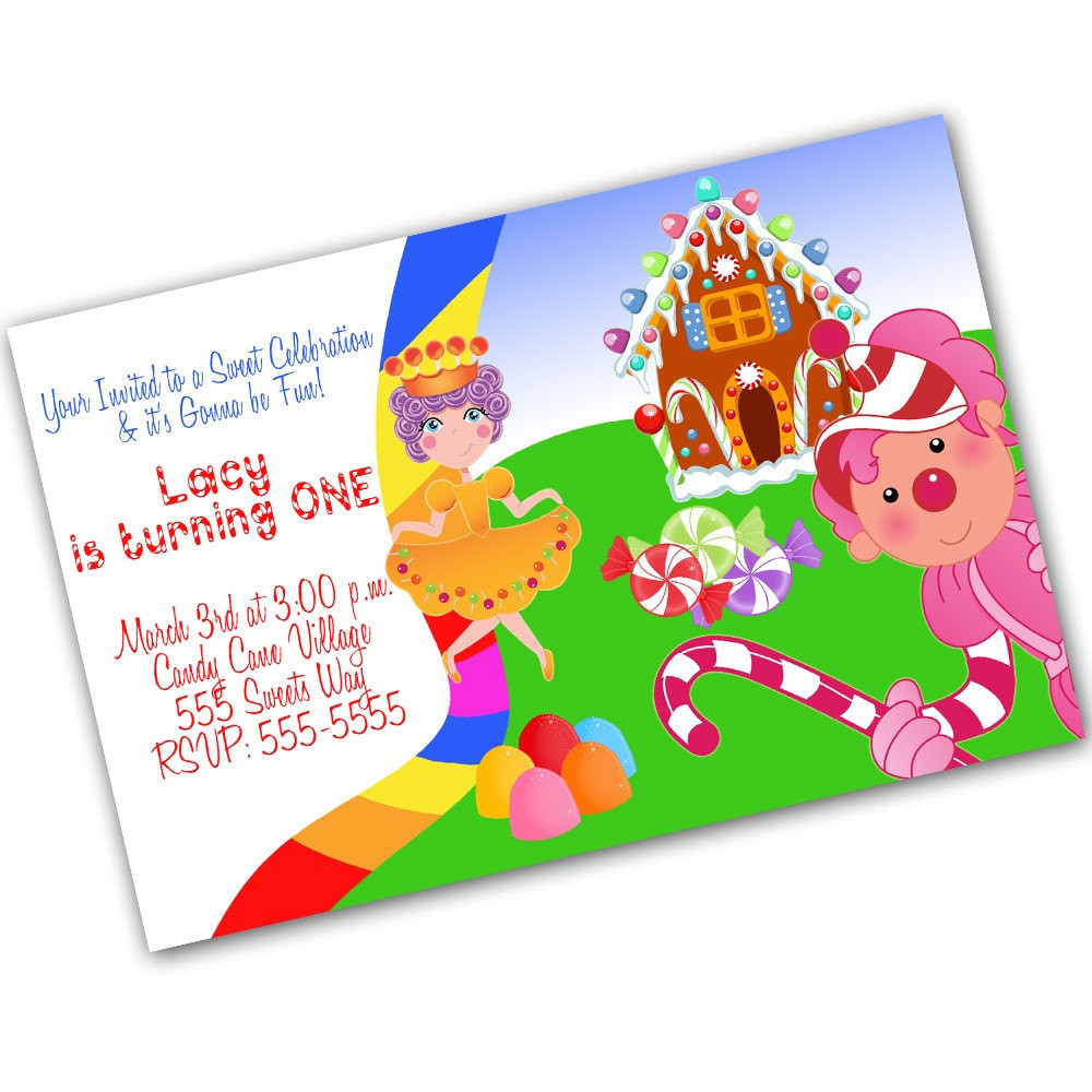 Candyland Birthday Party Invitations
 Items similar to Candyland Fun Digital Birthday Invitation