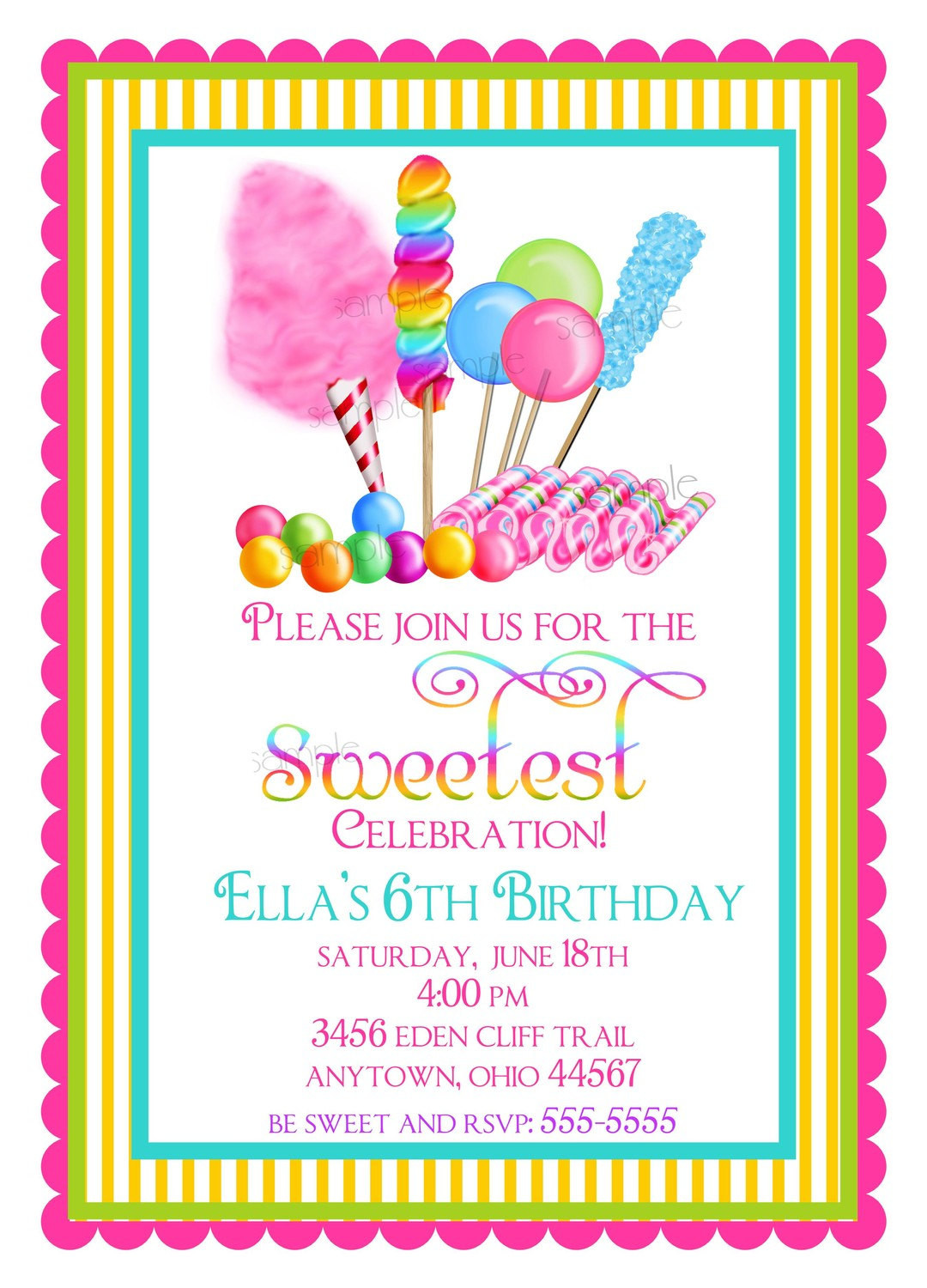 Candyland Birthday Party Invitations
 Candyland Invitation Ideas