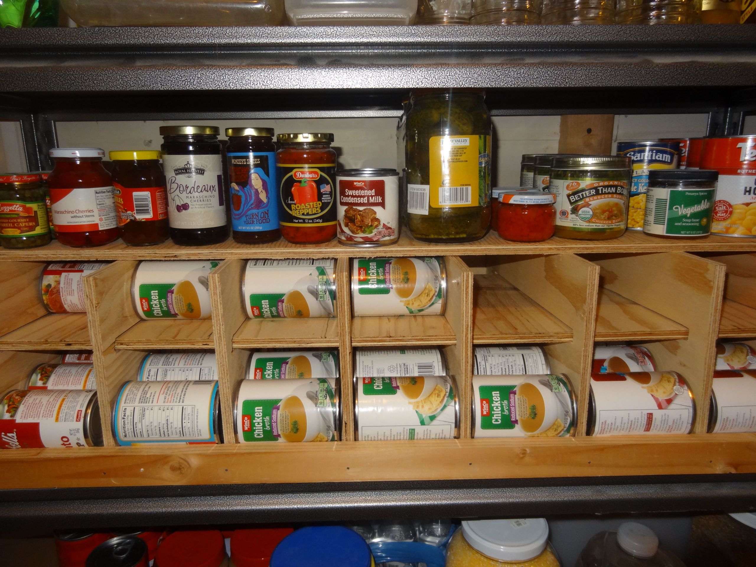 Canned Food Organizer DIY
 DIY FIFO Canned Food Storage Rack