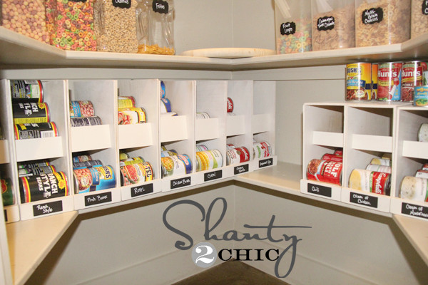 Canned Food Organizer DIY
 Pantry Ideas DIY Canned Food Storage Shanty 2 Chic