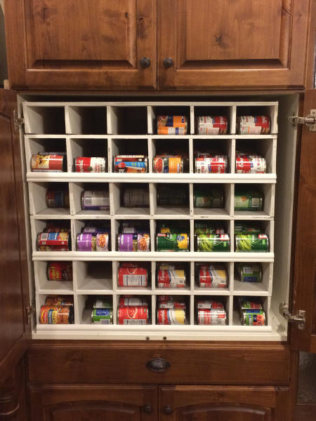 Canned Food Organizer DIY
 DIY Can Food Rotation System