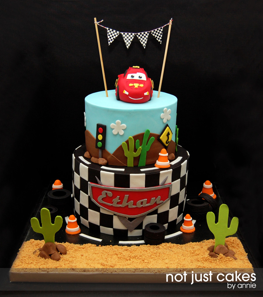 Car Birthday Cake
 Cars Themed Cake For Ethan CakeCentral