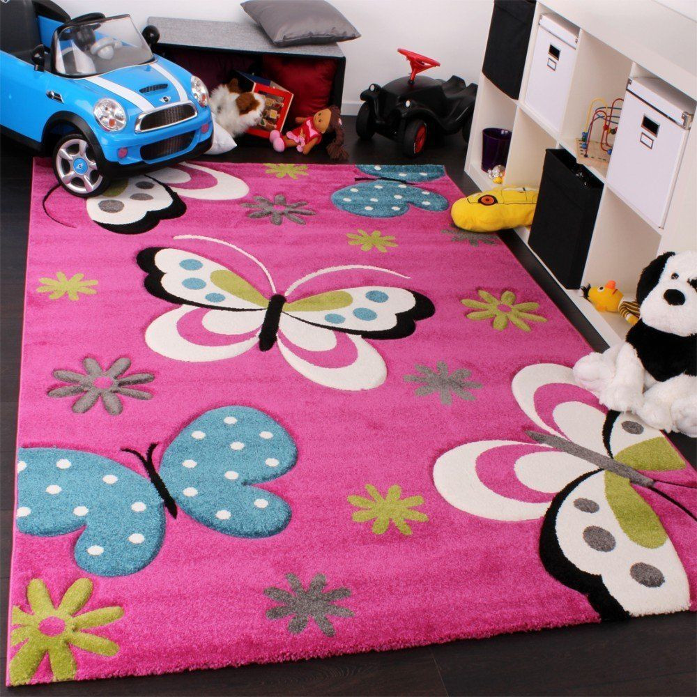 Carpet For Kids Bedroom
 Kids Pink Rug Carpet Butterfly Design Modern Childrens