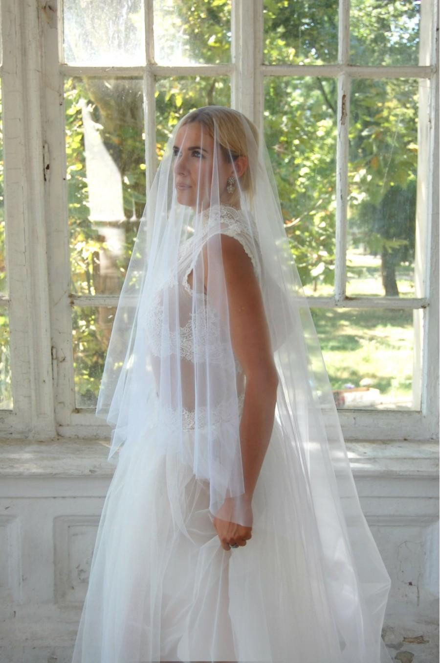 Cathedral Style Wedding Veils
 Wedding Veil Drop Veil Cathedral Veil With Blasher