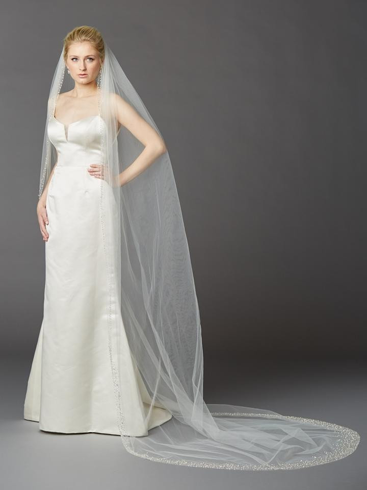 Cathedral Style Wedding Veils
 Mariell Breathtaking 1 Layer Cathedral Wedding Veil With
