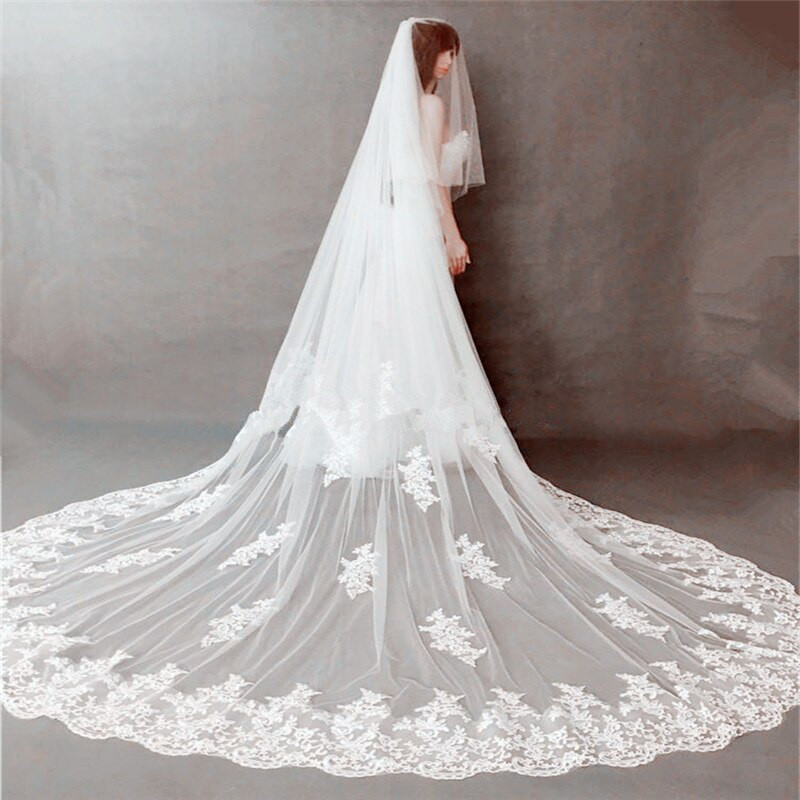 Cathedral Style Wedding Veils
 2018 New Style 2 Layer wedding veil Lace bridal veil