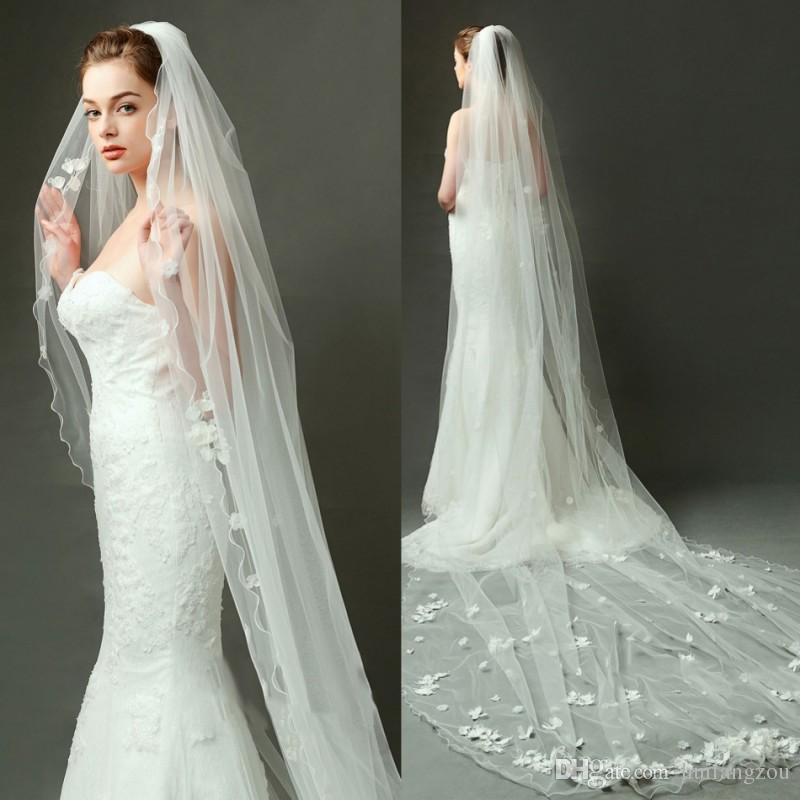 Cathedral Style Wedding Veils
 Fashion 2018 e Layer Wedding Veils Custom Made Cathedral