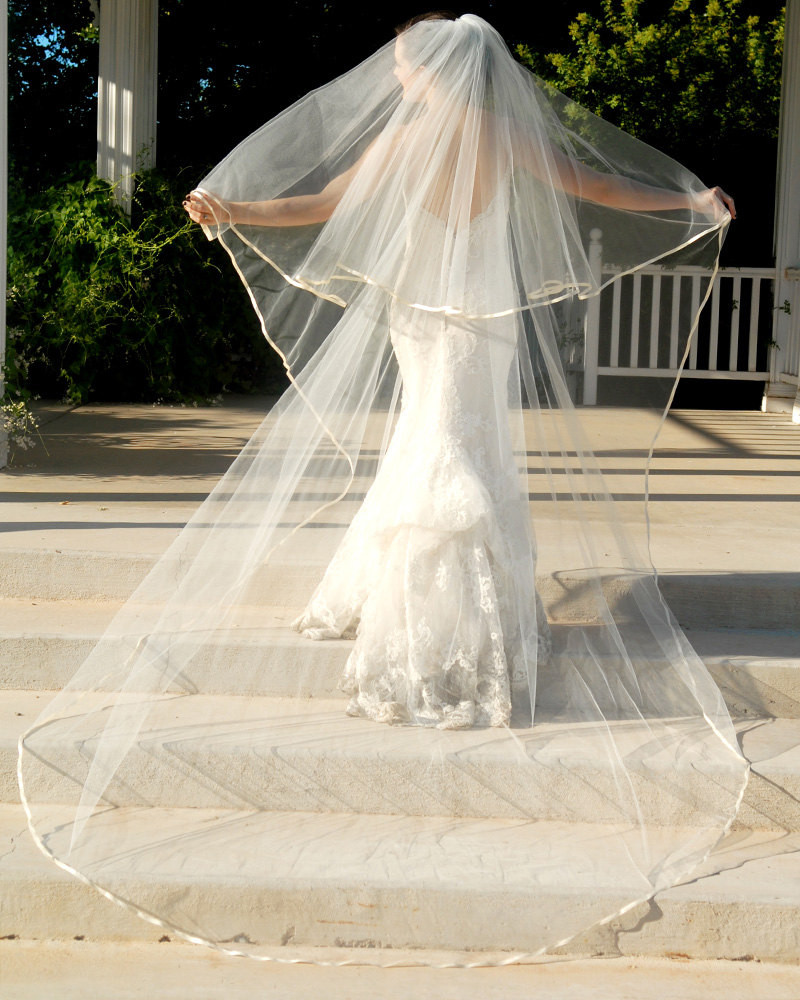 Cathedral Style Wedding Veils
 Full Cathedral Wedding Veil Bridal Veil Drop Style with