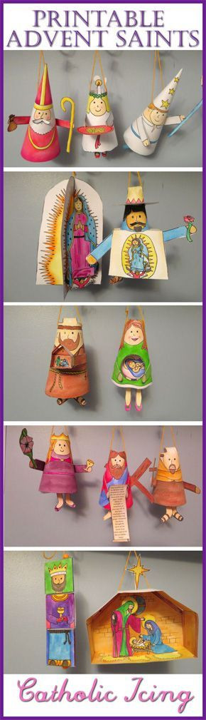Catholic Crafts For Kids
 Advent Saints Craft Printable Ornaments For Catholic Kids
