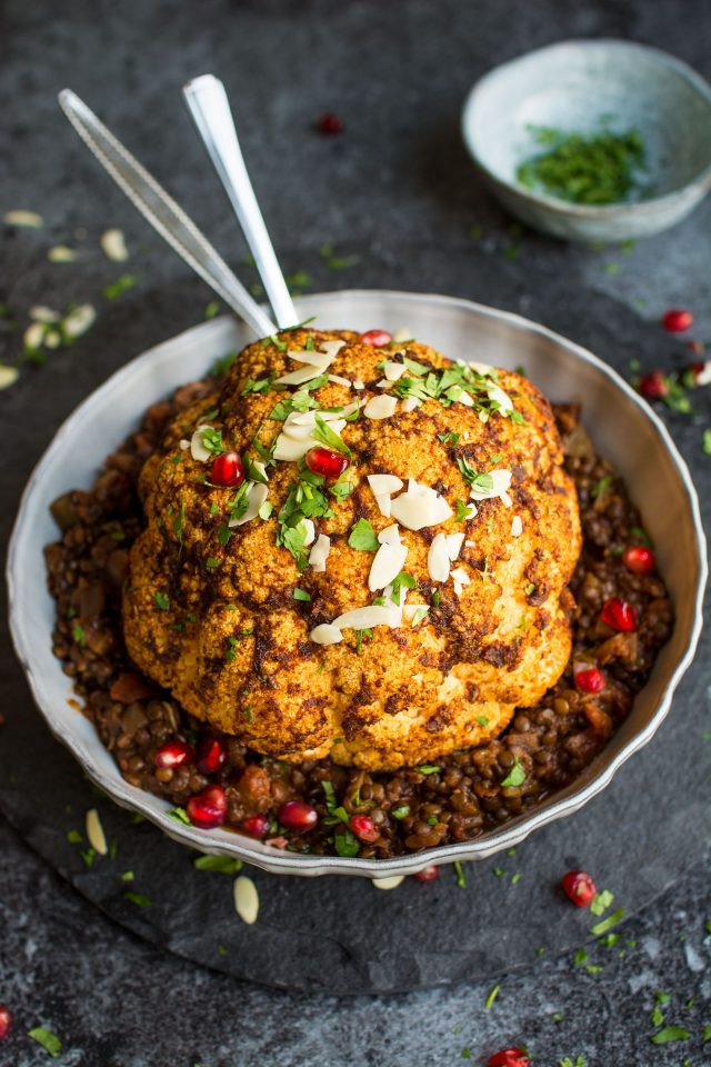 Cauliflower Main Dish Vegetarian Recipes
 Vegan Christmas Dinner Main Dish Spiced Baked