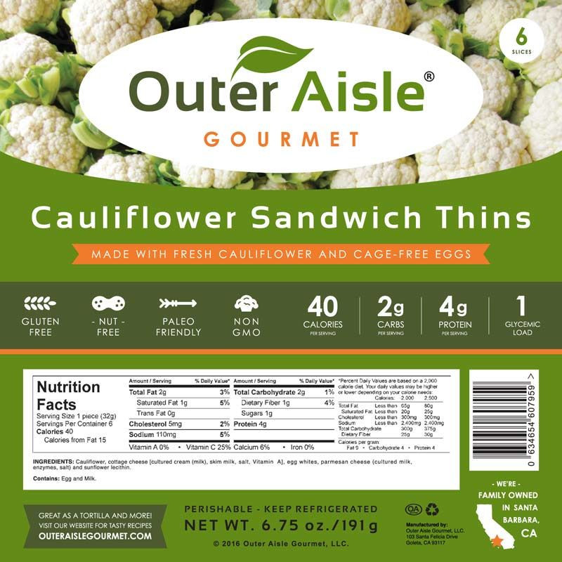 Cauliflower Sandwich Thins
 Gluten Free Sandwich Thins cauliflower sandwich