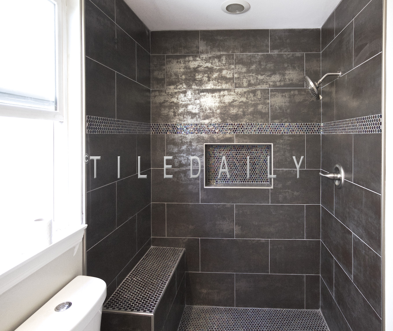 Ceramic Bathroom Tile
 Bathroom Install Metallic Iron Porcelain Tile – tiledaily