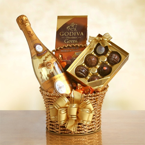 Champagne Gift Basket Ideas
 Cristal Clear Perfection Gift Basket by California