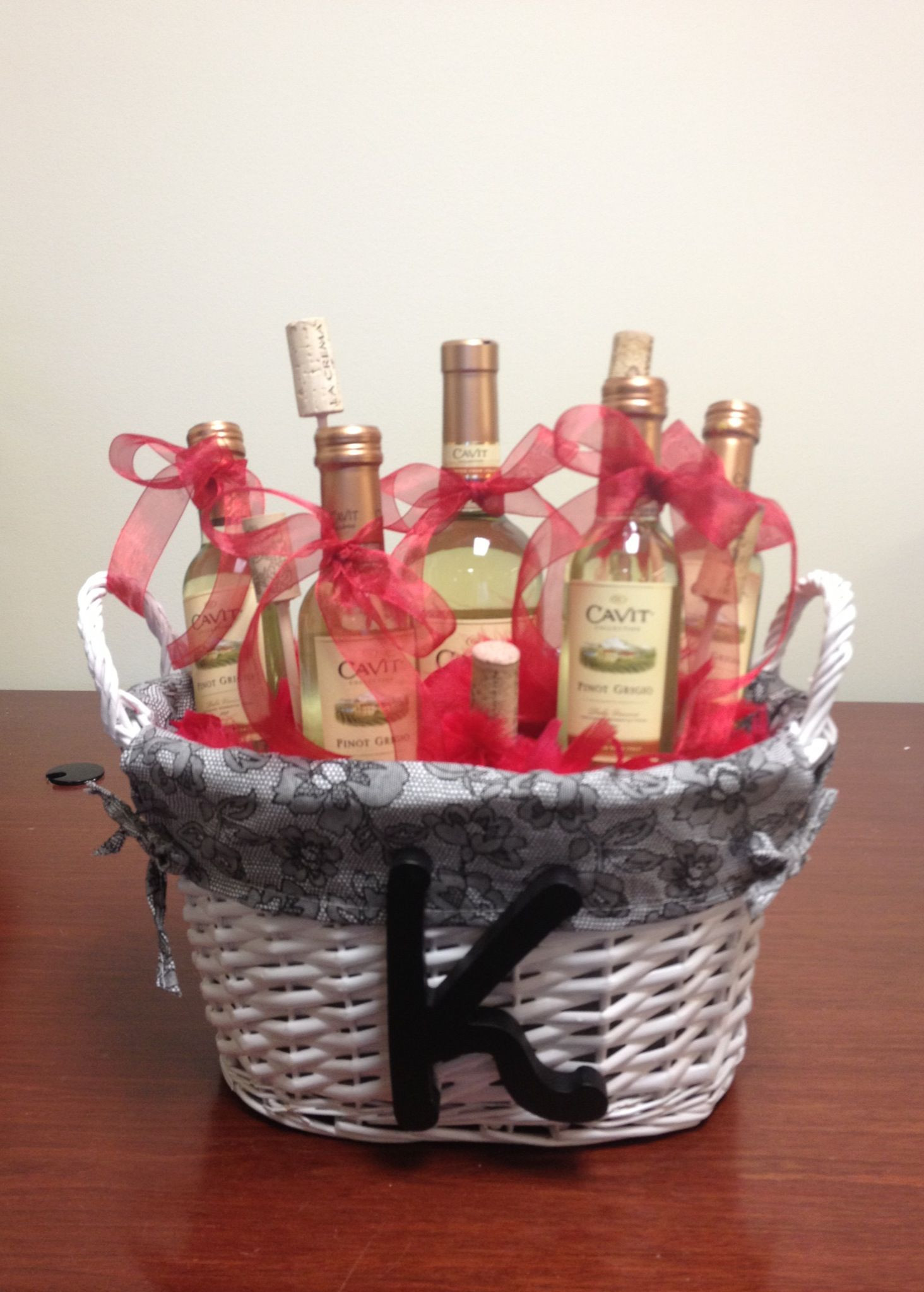 Champagne Gift Basket Ideas
 Wine t basket Made it for my friend