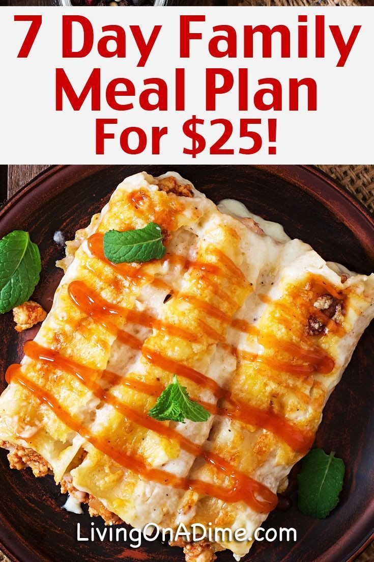 Cheap Dinners For Kids
 7 Day Meal Plan for $25 Cheap And Easy Family Meals