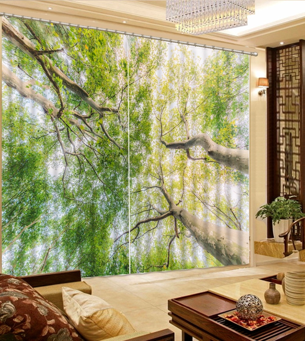 Cheap Living Room Curtains
 Blackout Living Room Curtains giant trees Window Curtain