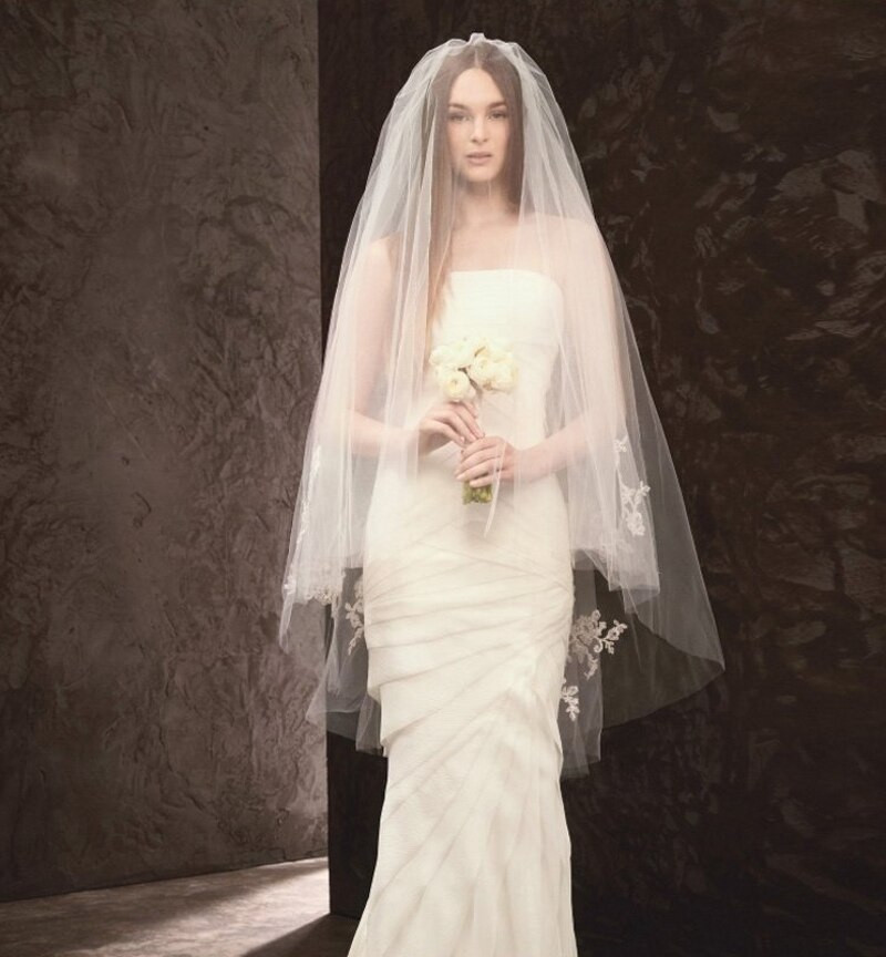 Cheap Wedding Veils For Sale
 Hot Sale Tulle Applique Lace Wedding Veils Cheap Bridal