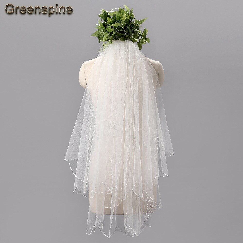 Cheap Wedding Veils For Sale
 Hot Sale 90CM Length Romantic Cheap Bridal Veils Two Layer