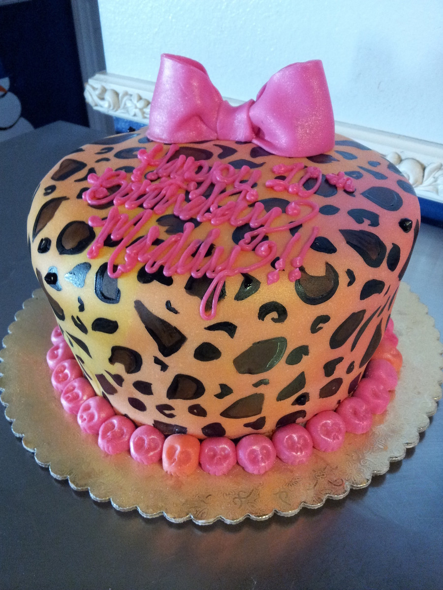 Cheetah Birthday Cake
 Cheetah Print Birthday Cake CakeCentral