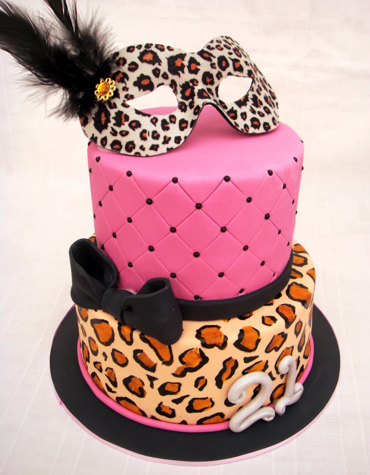 Cheetah Birthday Cake
 butter hearts sugar Pink Black and Leopard Print