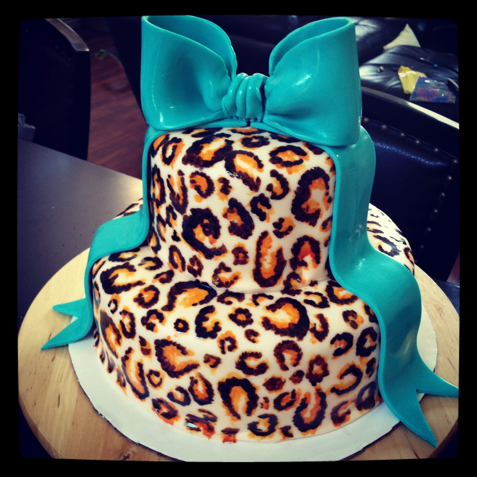 Cheetah Birthday Cake
 Crispy s Cakes hand painted leopard cake