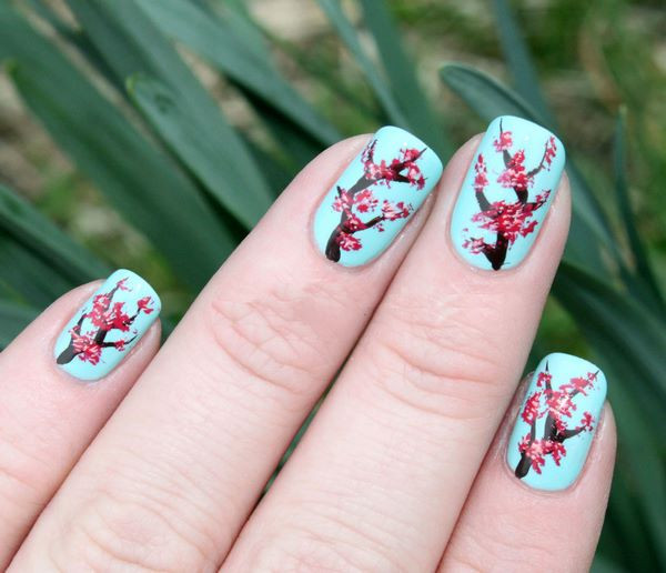 Cherry Blossom Nail Art
 Cherry blossom nail art ideas – spring and summer manicure
