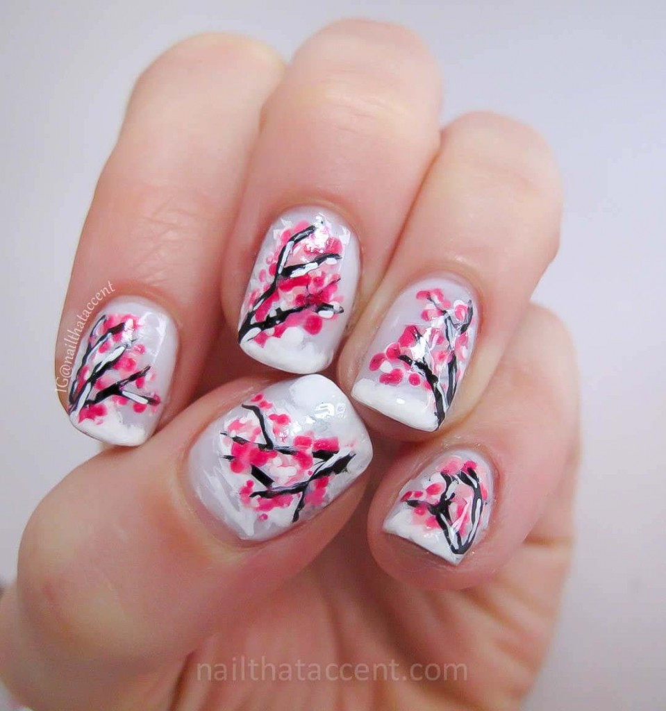 Cherry Blossom Nail Art
 Cherry Blossom Nail Art nail that accent