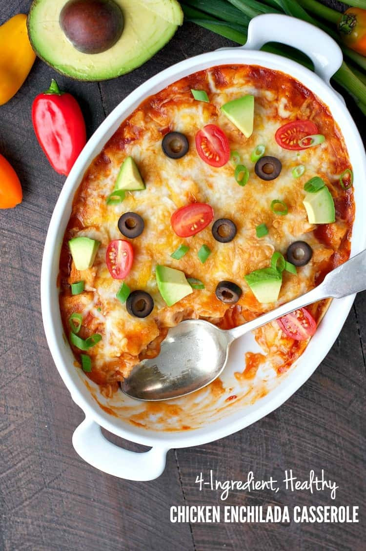 Chicken Casserole Dinners
 4 Ingre nt Healthy Chicken Enchilada Casserole The