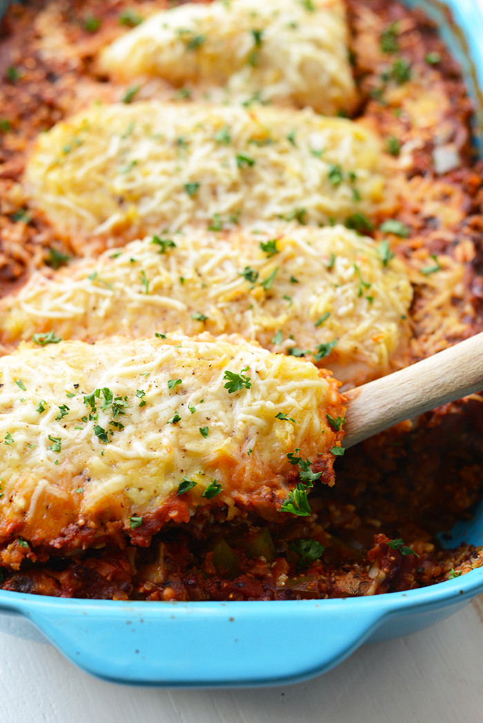 Chicken Casserole Dinners
 Baked Chicken Parmesan Quinoa Casserole Fit Foo Finds