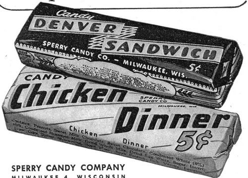 Chicken Dinner Candy Bar
 Candy Lunch Bars