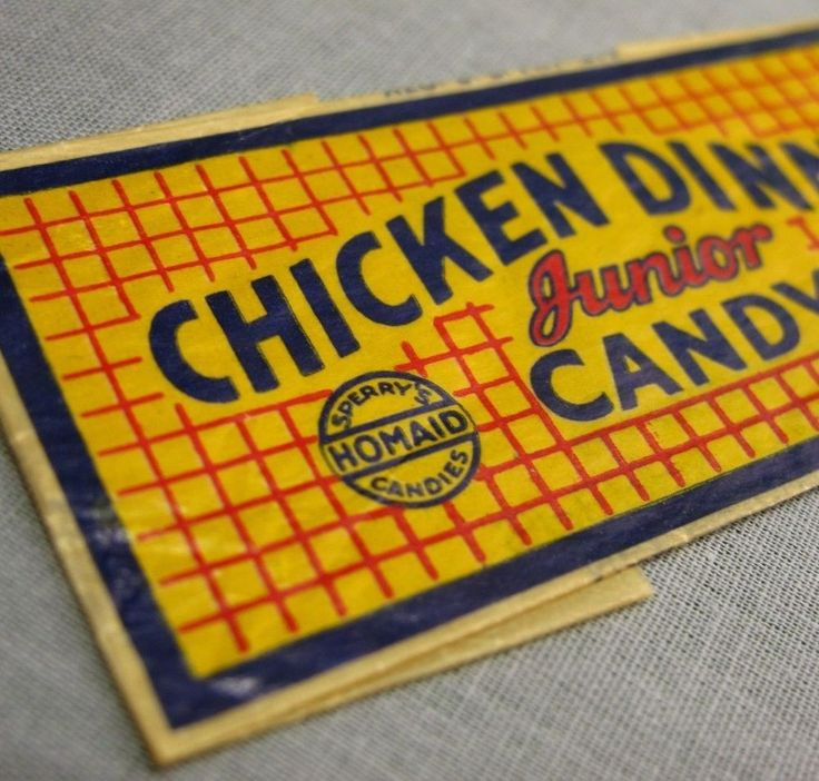 Chicken Dinner Candy Bar
 Chicken Dinner Vintage Candy Bar Wrapper Sperry Homaid 1